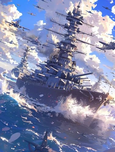5D Diamond Painting Erwachsene FlugzeugträGer, Meer Diamant Painting Bilder, DIY Vollbohrer Diamanten Malerei Stickerei Kreuzstich, Als Geschenke für Frauen und Deko Wohnzimmer 40X50cm C-4779 von KUEAJIOU