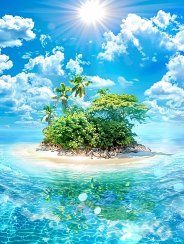 5D Diamond Painting Erwachsene Inseln, Landschaft Diamant Painting Bilder, DIY Vollbohrer Diamanten Malerei Stickerei Kreuzstich, Als Geschenke, Zur Entspannung und Als Deko Wohnzimmer 50x65cm 6-5470 von KUEAJIOU