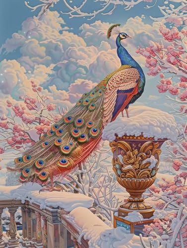 5D Diamond Painting Erwachsene Pfau, Schneeszene Diamant Painting Bilder, DIY Vollbohrer Diamanten Malerei Stickerei Kreuzstich, Als Geschenke, Zur Entspannung und Als Deko Wohnzimmer 40X50cm 8-6190 5D Diamond Painting Erwachsene Pfau, Schneeszene Diamant Painting Bilder, DIY Vollbohrer Diamanten Malerei Stickerei Kreuzstich, Als Geschenke, Zur Entspannung und Als Deko Wohnzimmer 40X50cm 8-6190 von KUEAJIOU