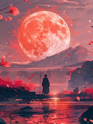 5D Diamond Painting Erwachsene Sonnenuntergang, Mann Diamant Painting Bilder, DIY Vollbohrer Diamanten Malerei Stickerei Kreuzstich, Als Geschenke für Frauen und Deko Wohnzimmer 50x65cm D-3827 von KUEAJIOU