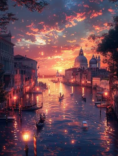 5D Diamond Painting Erwachsene Sonnenuntergang, Venedig Diamant Painting Bilder, DIY Vollbohrer Diamanten Malerei Stickerei Kreuzstich, Als Geschenke für Frauen, Deko Wohnzimmer 70x95cm 6-4275 5D Diamond Painting Erwachsene Sonnenuntergang, Venedig Diamant Painting Bilder, DIY Vollbohrer Diamanten Malerei Stickerei Kreuzstich, Als Geschenke für Frauen, Deko Wohnzimmer 70x95cm 6-4275 von KUEAJIOU
