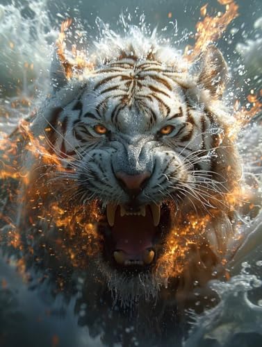 5D Diamond Painting Erwachsene Tiger, Tier Diamant Painting Bilder, DIY Vollbohrer Diamanten Malerei Stickerei Kreuzstich, Als Geschenke, Zur Entspannung und Als Deko Wohnzimmer 70x95cm 4-2682 5D Diamond Painting Erwachsene Tiger, Tier Diamant Painting Bilder, DIY Vollbohrer Diamanten Malerei Stickerei Kreuzstich, Als Geschenke, Zur Entspannung und Als Deko Wohnzimmer 70x95cm 4-2682 von KUEAJIOU