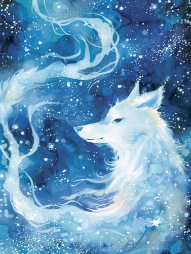 5D Diamond Painting Erwachsene Wolf, Tier Diamant Painting Bilder, DIY Vollbohrer Diamanten Malerei Stickerei Kreuzstich, Als Geschenke, Zur Entspannung und Als Deko Wohnzimmer 40X50cm 2-2709 von KUEAJIOU