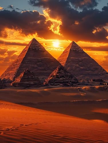 5D Diamond Painting Sonnenuntergang, Pyramide Diamond Painting Erwachsene, DIY Vollbohrer Diamanten Malerei Stickerei Kreuzstich Set, Mosaikherstellung Kunst für Deko Wohnzimmer 40X50cm J-6047 5D Diamond Painting Sonnenuntergang, Pyramide Diamond Painting Erwachsene, DIY Vollbohrer Diamanten Malerei Stickerei Kreuzstich Set, Mosaikherstellung Kunst für Deko Wohnzimmer 40X50cm J-6047 von KUEAJIOU