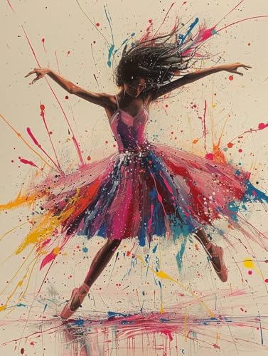 5D Diamond Painting TäNzer, Graffiti Diamond Painting Erwachsene, DIY Vollbohrer Diamanten Malerei Stickerei Kreuzstich Set, Mosaikherstellung Kunst für Deko Wohnzimmer, Geschenke 40X50cm 6-8168 von KUEAJIOU