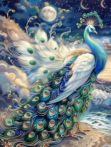 5D Diamond Painting Vogel, Mond Diamond Painting Erwachsene, DIY Vollbohrer Diamanten Malerei Stickerei Kreuzstich Set, Mosaikherstellung Kunst für Deko Wohnzimmer, Geschenke für Frauen 30x40cm Y-3857 5D Diamond Painting Vogel, Mond Diamond Painting Erwachsene, DIY Vollbohrer Diamanten Malerei Stickerei Kreuzstich Set, Mosaikherstellung Kunst für Deko Wohnzimmer, Geschenke für Frauen 30x40cm Y-3857 von KUEAJIOU