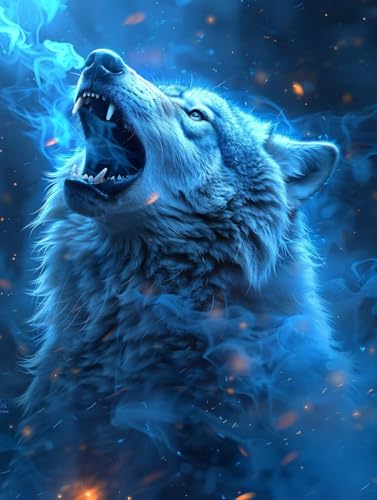5D Diamond Painting Wolf, Psychedelisch Diamond Painting Erwachsene, DIY Vollbohrer Diamanten Malerei Stickerei Kreuzstich Set, Mosaikherstellung Kunst für Deko Wohnzimmer, Geschenke 30x40cm 8-7945 5D Diamond Painting Wolf, Psychedelisch Diamond Painting Erwachsene, DIY Vollbohrer Diamanten Malerei Stickerei Kreuzstich Set, Mosaikherstellung Kunst für Deko Wohnzimmer, Geschenke 30x40cm 8-7945 von KUEAJIOU