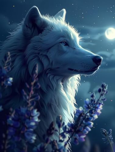 5D Diamond Painting Wolf, Tier Diamond Painting Erwachsene, DIY Vollbohrer Diamanten Malerei Stickerei Kreuzstich Set, Mosaikherstellung Kunst für Deko Wohnzimmer, Geschenke für Frauen 30x40cm 3-6835 5D Diamond Painting Wolf, Tier Diamond Painting Erwachsene, DIY Vollbohrer Diamanten Malerei Stickerei Kreuzstich Set, Mosaikherstellung Kunst für Deko Wohnzimmer, Geschenke für Frauen 30x40cm 3-6835 von KUEAJIOU
