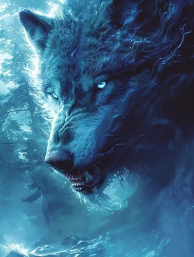 5D Diamond Painting Wolf, Tier Diamond Painting Erwachsene, DIY Vollbohrer Diamanten Malerei Stickerei Kreuzstich Set, Mosaikherstellung Kunst für Deko Wohnzimmer, Geschenke für Frauen 30x40cm J-7235 5D Diamond Painting Wolf, Tier Diamond Painting Erwachsene, DIY Vollbohrer Diamanten Malerei Stickerei Kreuzstich Set, Mosaikherstellung Kunst für Deko Wohnzimmer, Geschenke für Frauen 30x40cm J-7235 von KUEAJIOU