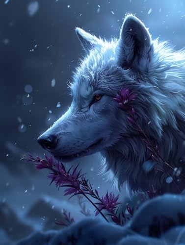 5D Diamond Painting Wolf, Tier Diamond Painting Erwachsene, DIY Vollbohrer Diamanten Malerei Stickerei Kreuzstich Set, Mosaikherstellung Kunst für Deko Wohnzimmer, Geschenke für Frauen 60X80cm A-6414 5D Diamond Painting Wolf, Tier Diamond Painting Erwachsene, DIY Vollbohrer Diamanten Malerei Stickerei Kreuzstich Set, Mosaikherstellung Kunst für Deko Wohnzimmer, Geschenke für Frauen 60X80cm A-6414 von KUEAJIOU