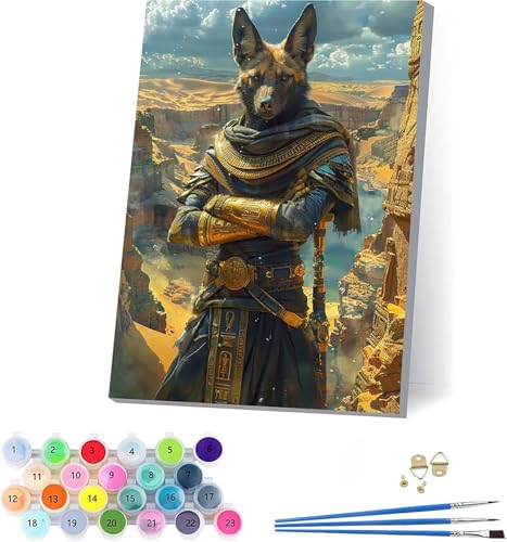 Anubis Malen Nach Zahlen Erwachsene Mit Rahmen, Malen Nach Zahlen Landschaft, DIY Set Erwachsene Mit 3 Pinseln und Acrylfarbe, Deko Wohnzimmer und Wanddeko, Geschenke für Frauen 100x130cm W-3073 von KUEAJIOU