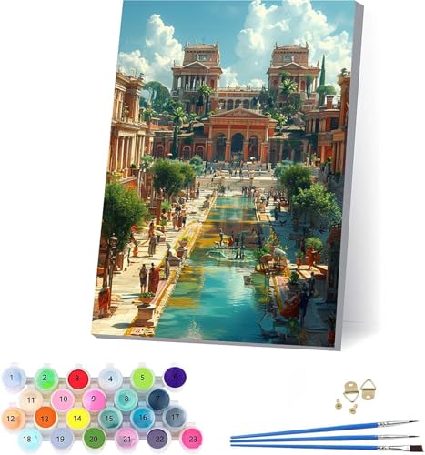 Architektur Malen Nach Zahlen Erwachsene Mit Rahmen, Malen Nach Zahlen Rivers, DIY Set Erwachsene Mit 3 Pinseln und Acrylfarbe, Deko Wohnzimmer und Wanddeko, Geschenke für Frauen 100x130cm 4-9880 Architektur Malen Nach Zahlen Erwachsene Mit Rahmen, Malen Nach Zahlen Rivers, DIY Set Erwachsene Mit 3 Pinseln und Acrylfarbe, Deko Wohnzimmer und Wanddeko, Geschenke für Frauen 100x130cm 4-9880 von KUEAJIOU