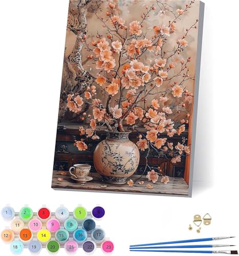Blume Malen Nach Zahlen Erwachsene Mit Rahmen, Malen Nach Zahlen Pflanzen, DIY Set Erwachsene Mit 3 Pinseln und Acrylfarbe Knitterfreie Leinwand, Paint by Numbers für Deko Wohnzimmer 70x95cm A-9615 Blume Malen Nach Zahlen Erwachsene Mit Rahmen, Malen Nach Zahlen Pflanzen, DIY Set Erwachsene Mit 3 Pinseln und Acrylfarbe Knitterfreie Leinwand, Paint by Numbers für Deko Wohnzimmer 70x95cm A-9615 von KUEAJIOU
