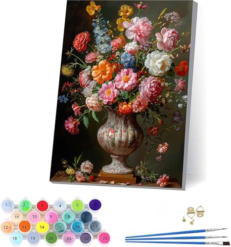 Blume Malen Nach Zahlen Erwachsene Mit Rahmen, Malen Nach Zahlen Pflanzen, DIY Set Erwachsene Mit 3 Pinseln und Acrylfarbe Knitterfreie Leinwand, Paint by Numbers für Deko Wohnzimmer 70x95cm X-4227 Blume Malen Nach Zahlen Erwachsene Mit Rahmen, Malen Nach Zahlen Pflanzen, DIY Set Erwachsene Mit 3 Pinseln und Acrylfarbe Knitterfreie Leinwand, Paint by Numbers für Deko Wohnzimmer 70x95cm X-4227 von KUEAJIOU
