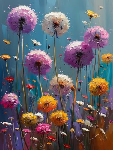 Diamond Painting Blume, 5D Diamond Painting Erwachsene Pflanzen, DIY Vollbohrer Diamanten Malerei Stickerei Kreuzstich, DIY Bastelset Erwachsene, Deko Wohnzimmer, Geschenke für Frauen 80X110cm 5-1299 von KUEAJIOU