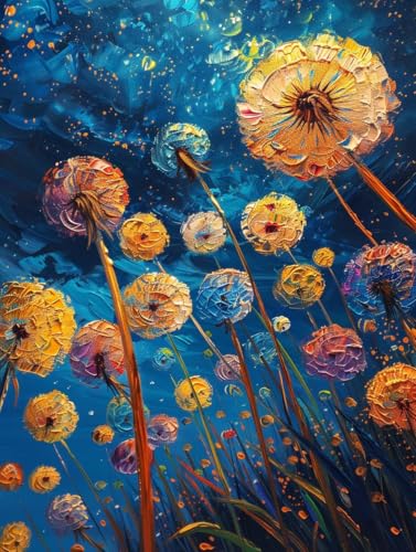 Diamond Painting Blume, 5D Diamond Painting Erwachsene Sternenhimmel, DIY Vollbohrer Diamanten Malerei Stickerei Kreuzstich, DIY Bastelset Erwachsene, Deko Wohnzimmer Geschenke 100x135cm 9-1686 von KUEAJIOU