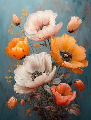 Diamond Painting Erwachsene Blume, 5D Diamant Painting Bilder Pflanzen, DIY Bastelset Erwachsene, Vollbohrer Diamanten Malerei Stickerei Kreuzstich Kits, Deko Wohnzimmer Geschenke 60X70cm F-7615 von KUEAJIOU
