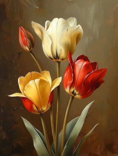 Diamond Painting Erwachsene Blume, 5D Diamant Painting Bilder Pflanzen, DIY Bastelset Erwachsene, Vollbohrer Diamanten Malerei Stickerei Kreuzstich Kits, Deko Wohnzimmer Geschenke 80X110cm P-8155 von KUEAJIOU