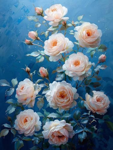 Diamond Painting Erwachsene Fisch, 5D Diamant Painting Bilder Pflanzen, DIY Bastelset Erwachsene, Vollbohrer Diamanten Malerei Stickerei Kreuzstich Kits, Deko Wohnzimmer Geschenke 100x130cm J-7323 von KUEAJIOU
