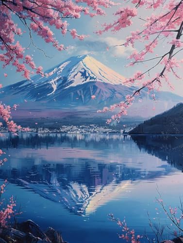 Diamond Painting Erwachsene Landschaft, 5D Diamant Painting Bilder Baum, DIY Bastelset Erwachsene, Vollbohrer Diamanten Malerei Stickerei Kreuzstich Kits, Deko Wohnzimmer Geschenke 60X80cm 7-2639 von KUEAJIOU