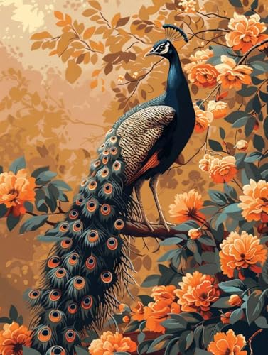 Diamond Painting Erwachsene Pfau, 5D Diamant Painting Bilder Blume, DIY Bastelset Erwachsene, Vollbohrer Diamanten Malerei Stickerei Kreuzstich Kits, Deko Wohnzimmer Geschenke 100x135cm 4-9379 Diamond Painting Erwachsene Pfau, 5D Diamant Painting Bilder Blume, DIY Bastelset Erwachsene, Vollbohrer Diamanten Malerei Stickerei Kreuzstich Kits, Deko Wohnzimmer Geschenke 100x135cm 4-9379 von KUEAJIOU