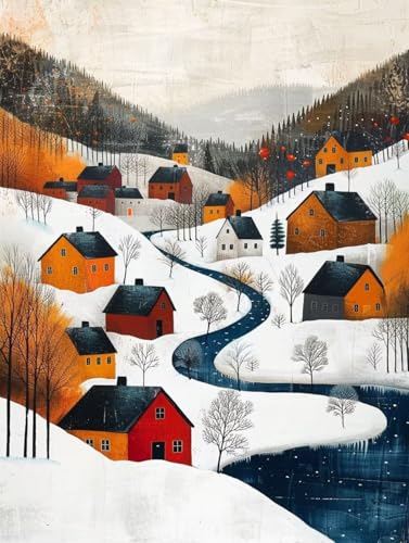 Diamond Painting Erwachsene Schneeszene, 5D Diamant Painting Bilder HäUser, DIY Bastelset Erwachsene, Vollbohrer Diamanten Malerei Stickerei Kreuzstich Kits, Deko Wohnzimmer Wanddeko 100x130cm 4-9522 Diamond Painting Erwachsene Schneeszene, 5D Diamant Painting Bilder HäUser, DIY Bastelset Erwachsene, Vollbohrer Diamanten Malerei Stickerei Kreuzstich Kits, Deko Wohnzimmer Wanddeko 100x130cm 4-9522 von KUEAJIOU