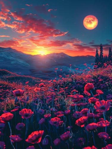 Diamond Painting Erwachsene Sonnenuntergang, 5D Diamant Painting Bilder Blume, DIY Bastelset Erwachsene, Vollbohrer Diamanten Malerei Stickerei Kreuzstich Kits, Deko Wohnzimmer 100x135cm G-5655 Diamond Painting Erwachsene Sonnenuntergang, 5D Diamant Painting Bilder Blume, DIY Bastelset Erwachsene, Vollbohrer Diamanten Malerei Stickerei Kreuzstich Kits, Deko Wohnzimmer 100x135cm G-5655 von KUEAJIOU