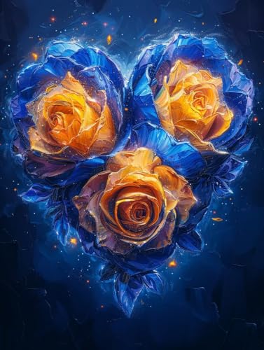 Diamond Painting Erwachsene Sternenhimmel, 5D Diamant Painting Bilder Herz, DIY Bastelset Erwachsene, Vollbohrer Diamanten Malerei Stickerei Kreuzstich Kits, Deko Wohnzimmer Geschenke 30x40cm J-2101 von KUEAJIOU