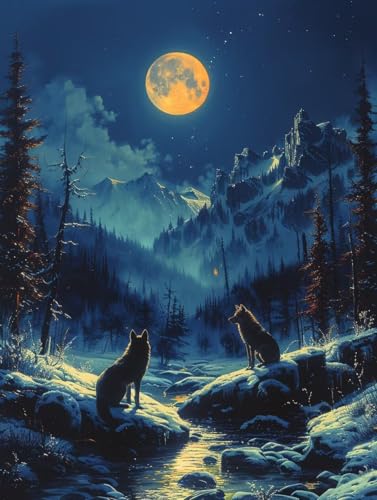 Diamond Painting Erwachsene Sternenhimmel, 5D Diamant Painting Bilder Wolf, DIY Bastelset Erwachsene, Vollbohrer Diamanten Malerei Stickerei Kreuzstich Kits, Deko Wohnzimmer Wanddeko 90x120cm U-4448 Diamond Painting Erwachsene Sternenhimmel, 5D Diamant Painting Bilder Wolf, DIY Bastelset Erwachsene, Vollbohrer Diamanten Malerei Stickerei Kreuzstich Kits, Deko Wohnzimmer Wanddeko 90x120cm U-4448 von KUEAJIOU