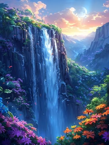 Diamond Painting Erwachsene StüRze, 5D Diamant Painting Bilder Landschaft, DIY Bastelset Erwachsene, Vollbohrer Diamanten Malerei Stickerei Kreuzstich Kits, Deko Wohnzimmer Wanddeko 100x130cm C-7293 Diamond Painting Erwachsene StüRze, 5D Diamant Painting Bilder Landschaft, DIY Bastelset Erwachsene, Vollbohrer Diamanten Malerei Stickerei Kreuzstich Kits, Deko Wohnzimmer Wanddeko 100x130cm C-7293 von KUEAJIOU
