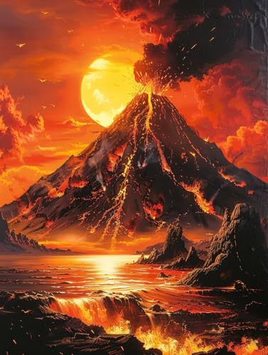 Diamond Painting Erwachsene Vulkan, 5D Diamant Painting Bilder Flamme, DIY Bastelset Erwachsene, Vollbohrer Diamanten Malerei Stickerei Kreuzstich Kits, Deko Wohnzimmer Geschenke 90x120cm C-3004 Diamond Painting Erwachsene Vulkan, 5D Diamant Painting Bilder Flamme, DIY Bastelset Erwachsene, Vollbohrer Diamanten Malerei Stickerei Kreuzstich Kits, Deko Wohnzimmer Geschenke 90x120cm C-3004 von KUEAJIOU