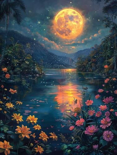 Diamond Painting Erwachsene Zug, 5D Diamant Painting Bilder Blume, DIY Bastelset Erwachsene, Vollbohrer Diamanten Malerei Stickerei Kreuzstich Kits, Mosaikherstellung, Deko Wohnzimmer 40X50cm W-7010 Diamond Painting Erwachsene Zug, 5D Diamant Painting Bilder Blume, DIY Bastelset Erwachsene, Vollbohrer Diamanten Malerei Stickerei Kreuzstich Kits, Mosaikherstellung, Deko Wohnzimmer 40X50cm W-7010 von KUEAJIOU