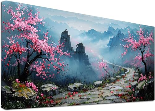 Diamond Painting Groß Berg, 5D Diamond Painting Erwachsene Baum, DIY Basteln Erwachsene, Diamant Malerei Kunst Stickerei Kreuzstich Set, Deko Wohnzimmer und Zimmer Deko Geschenke 45x90cm 6-3098 von KUEAJIOU