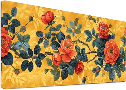 Diamond Painting Groß Blume, 5D Diamond Painting Erwachsene Pflanzen, DIY Basteln Erwachsene, Diamant Malerei Kunst Stickerei Kreuzstich Set, Deko Wohnzimmer und Zimmer Deko Geschenke 100x300cm 0-6727 von KUEAJIOU