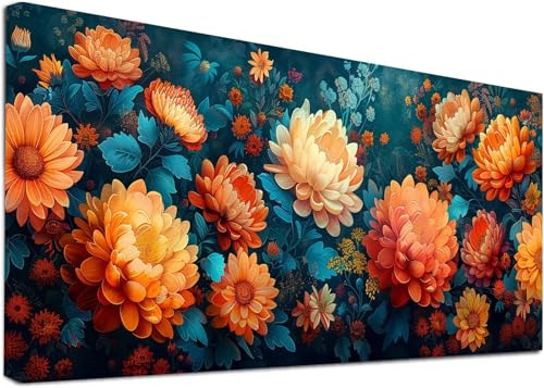Diamond Painting Groß Blume, 5D Diamond Painting Erwachsene Pflanzen, DIY Basteln Erwachsene, Diamant Malerei Kunst Stickerei Kreuzstich Set, Deko Wohnzimmer und Zimmer Deko Geschenke 100x300cm U-1869 von KUEAJIOU