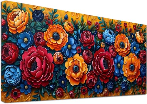 Diamond Painting Groß Blume, 5D Diamond Painting Erwachsene Pflanzen, DIY Basteln Erwachsene, Diamant Malerei Kunst Stickerei Kreuzstich Set, Deko Wohnzimmer und Zimmer Deko Geschenke 40x80cm 7-5965 von KUEAJIOU