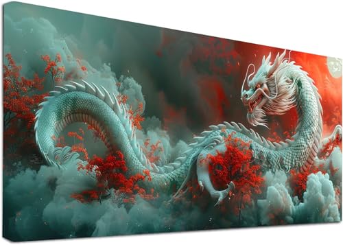 Diamond Painting Groß Drachen, 5D Diamond Painting Erwachsene Baum, DIY Basteln Erwachsene, Diamant Malerei Kunst Stickerei Kreuzstich Set, Deko Wohnzimmer und Zimmer Deko Geschenke 30x60cm 9-9726 von KUEAJIOU