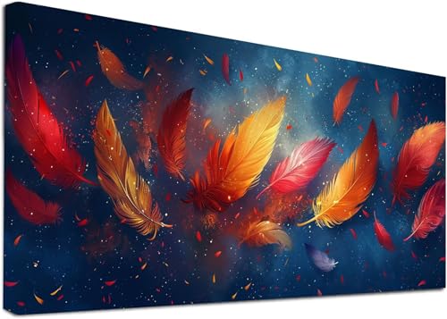Diamond Painting Groß Feder, 5D Diamond Painting Erwachsene Traum, DIY Basteln Erwachsene, Diamant Malerei Kunst Stickerei Kreuzstich Set, Deko Wohnzimmer und Zimmer Deko Geschenke 100x200cm 8-7567 von KUEAJIOU