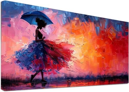 Diamond Painting Groß Frau, 5D Diamond Painting Erwachsene Regenschirm, DIY Basteln Erwachsene, Diamant Malerei Kunst Stickerei Kreuzstich Set, Deko Wohnzimmer und Zimmer Deko 100x200cm R-6038 von KUEAJIOU