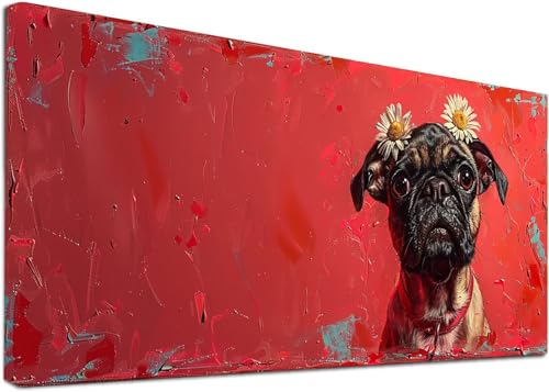 Diamond Painting Groß Hund, 5D Diamond Painting Erwachsene Blume, DIY Basteln Erwachsene, Diamant Malerei Kunst Stickerei Kreuzstich Set, Deko Wohnzimmer und Zimmer Deko Geschenke 100x200cm 9-5854 von KUEAJIOU