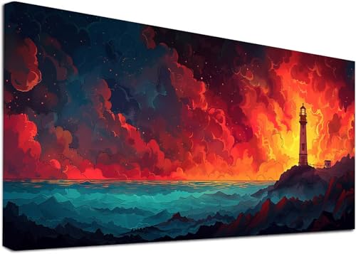 Diamond Painting Groß Leuchtturm, 5D Diamond Painting Erwachsene Landschaft, DIY Basteln Erwachsene, Diamant Malerei Kunst Stickerei Kreuzstich Set, Deko Wohnzimmer und Zimmer Deko 30x60cm 4-4421 von KUEAJIOU