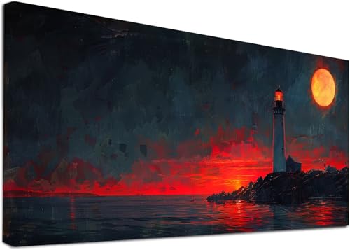 Diamond Painting Groß Leuchtturm, 5D Diamond Painting Erwachsene Sonne, DIY Basteln Erwachsene, Diamant Malerei Kunst Stickerei Kreuzstich Set, Deko Wohnzimmer und Zimmer Deko Geschenke 30x60cm U-7994 von KUEAJIOU