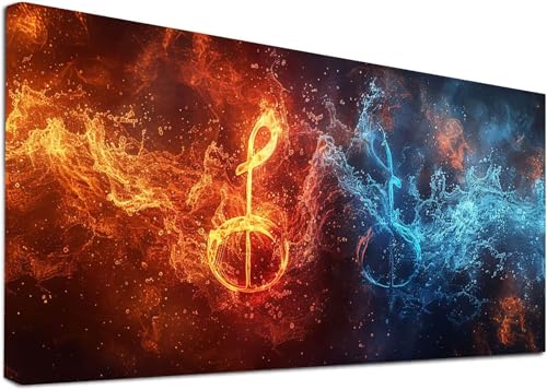 Diamond Painting Groß Musical Notes, 5D Diamond Painting Erwachsene Flamme, DIY Basteln Erwachsene, Diamant Malerei Kunst Stickerei Kreuzstich Set, Deko Wohnzimmer und Zimmer Deko 60x120cm Z-7358 von KUEAJIOU