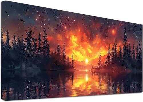 Diamond Painting Groß Sonnenuntergang, 5D Diamond Painting Erwachsene Baum, DIY Basteln Erwachsene, Diamant Malerei Kunst Stickerei Kreuzstich Set, Deko Wohnzimmer und Zimmer Deko 100x200cm 5-4865 von KUEAJIOU