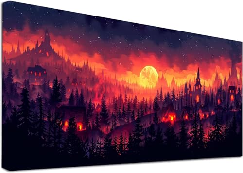 Diamond Painting Groß Sonnenuntergang, 5D Diamond Painting Erwachsene Landschaft, DIY Basteln Erwachsene, Diamant Malerei Kunst Stickerei Kreuzstich Set, Deko Wohnzimmer Geschenke 50x100cm E-1857 von KUEAJIOU