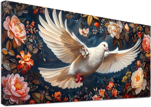Diamond Painting Groß Vogel, 5D Diamond Painting Erwachsene Blume, DIY Basteln Erwachsene, Diamant Malerei Kunst Stickerei Kreuzstich Set, Deko Wohnzimmer und Zimmer Deko Geschenke 100x200cm 5-8075 von KUEAJIOU