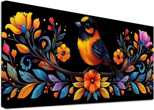Diamond Painting Groß Vogel, 5D Diamond Painting Erwachsene Blume, DIY Basteln Erwachsene, Diamant Malerei Kunst Stickerei Kreuzstich Set, Deko Wohnzimmer und Zimmer Deko Geschenke 80x160cm 9-9876 von KUEAJIOU