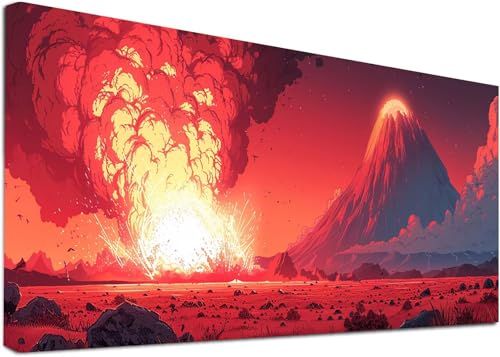 Diamond Painting Groß Vulkan, 5D Diamond Painting Erwachsene Landschaft, DIY Basteln Erwachsene, Diamant Malerei Kunst Stickerei Kreuzstich Set, Deko Wohnzimmer und Zimmer Deko 100x200cm 0-9953 von KUEAJIOU