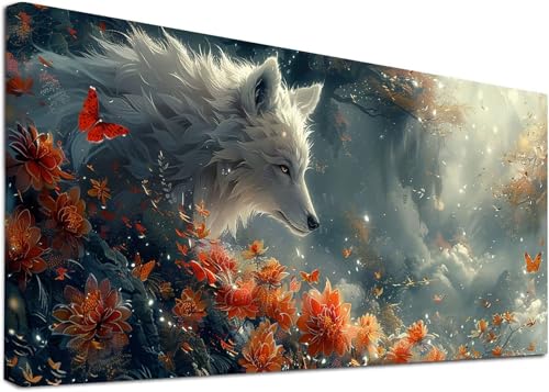 Diamond Painting Groß Wolf, 5D Diamond Painting Erwachsene Blume, DIY Basteln Erwachsene, Diamant Malerei Kunst Stickerei Kreuzstich Set, Deko Wohnzimmer und Zimmer Deko Geschenke 100x200cm 4-9783 Diamond Painting Groß Wolf, 5D Diamond Painting Erwachsene Blume, DIY Basteln Erwachsene, Diamant Malerei Kunst Stickerei Kreuzstich Set, Deko Wohnzimmer und Zimmer Deko Geschenke 100x200cm 4-9783 von KUEAJIOU