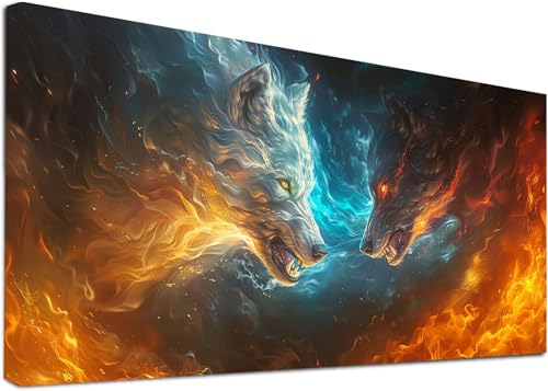 Diamond Painting Groß Wolf, 5D Diamond Painting Erwachsene Flamme, DIY Basteln Erwachsene, Diamant Malerei Kunst Stickerei Kreuzstich Set, Deko Wohnzimmer und Zimmer Deko Geschenke 100x200cm 7-3608 Diamond Painting Groß Wolf, 5D Diamond Painting Erwachsene Flamme, DIY Basteln Erwachsene, Diamant Malerei Kunst Stickerei Kreuzstich Set, Deko Wohnzimmer und Zimmer Deko Geschenke 100x200cm 7-3608 von KUEAJIOU